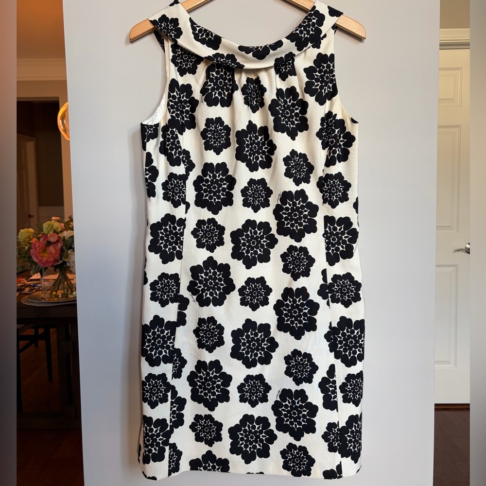 Millie Black & White Floral‎ Midi Dress with